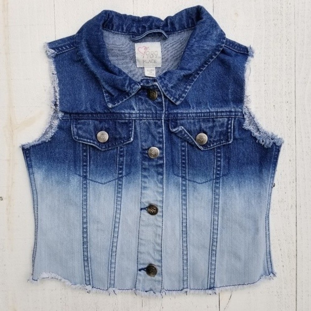 Denim Jean Vest Girls sz 14 Ombre Children's Place